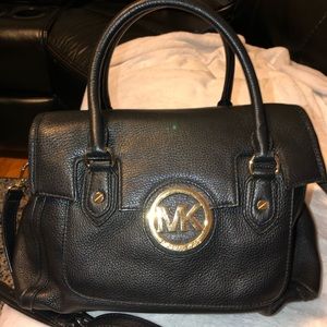 Michael Kors black leather handbag satchel